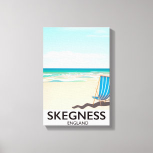 Lienzo cartel del viaje del tren del vintage del skegness