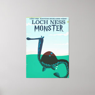 Lienzo Cartel divertido del Monstruo del Lago Ness