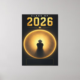 Lienzo Cartel Personalizado de Graduación Clase 2026 con 