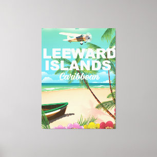 Lienzo Cartel retro de viaje a las Islas de Sotavento