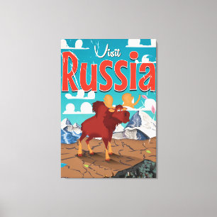 Lienzo Cartel vintage de dibujos animados de visita a Rus