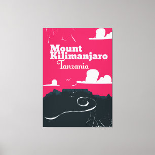 Lienzo Cartel vintage de dibujos animados del Monte Kilim