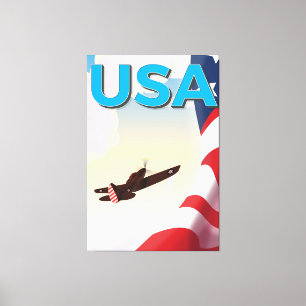 Lienzo Cartel vintage de la Segunda Guerra Mundial de EE.
