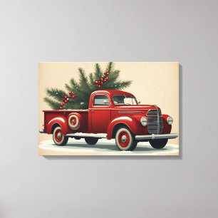 Lienzo Cartel vintage de Navidad