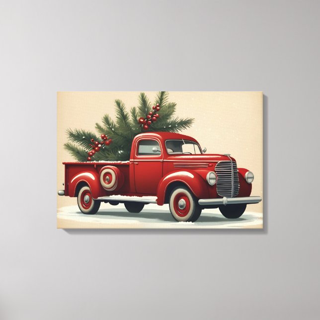 Lienzo Cartel vintage de Navidad (Anverso)