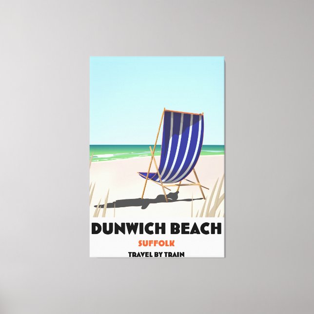 Lienzo Cartel vintage de tren de la playa de Dunwch Suffo (Anverso)