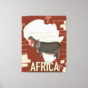 Lienzo Cartel vintage de viaje a África.