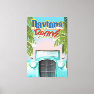 Lienzo Cartel vintage de viaje a Daytona Beach, Florida E