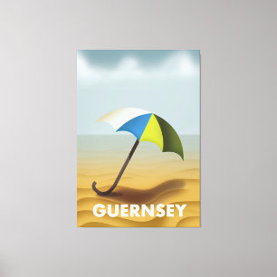 Lienzo Cartel vintage de viaje a Guernsey