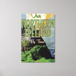 Lienzo Cartel vintage de viaje a Irlanda del Norte