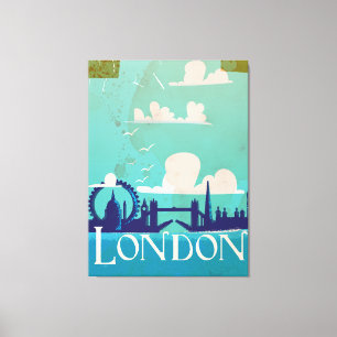 Lienzo Cartel vintage de viaje a Londres