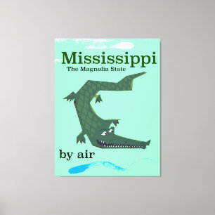 Lienzo Cartel vintage de viaje al caimán del Mississippi