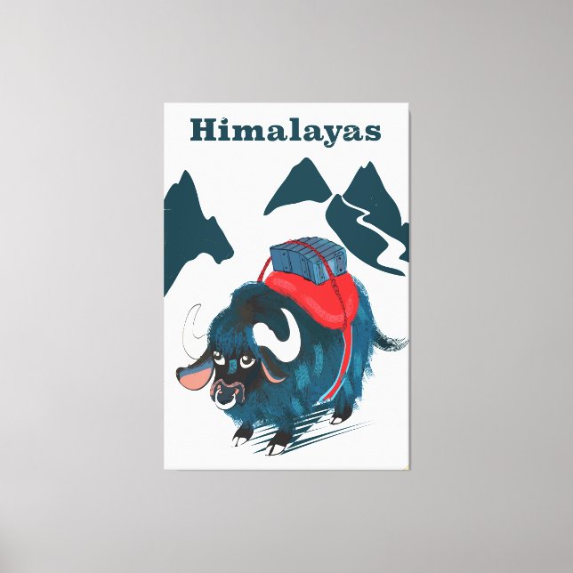 Lienzo Cartel vintage de viaje al Himalaya (Anverso)