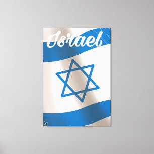 Lienzo Cartel vintage de viaje de la bandera nacional de