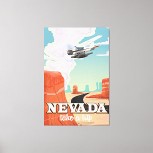 Lienzo Cartel vintage de viaje por el estado de Nevada