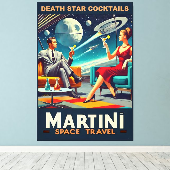 Lienzo Carteles de viaje espacial Martini Estrella de la  (Insitu (piso de madera))