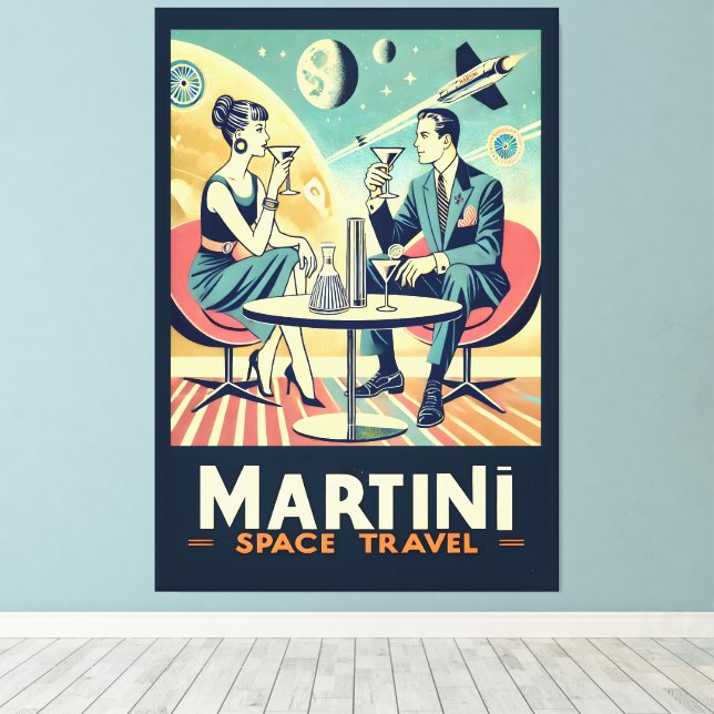 Lienzo Carteles de viajes espaciales de Martini (Insitu (piso de madera))