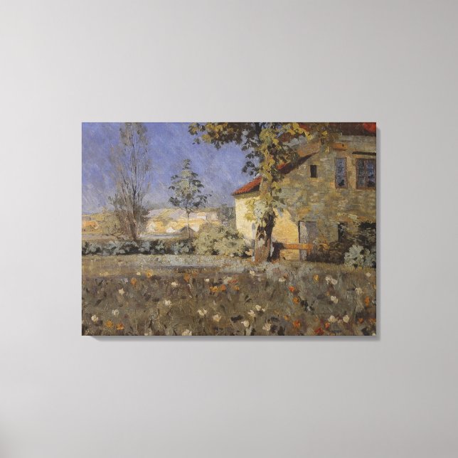 Lienzo Casa antigua Mourier-Petersen en el jardín (Anverso)