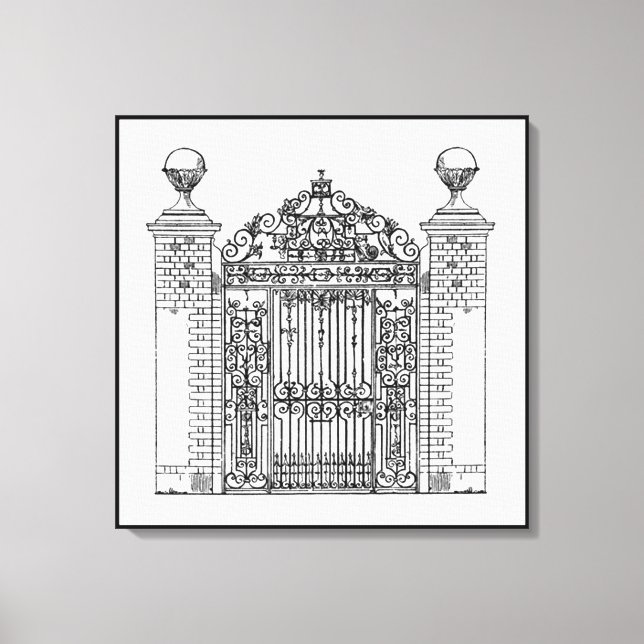 Lienzo Casa Arquitectura Puerta Cercada Ladrillos De Hier (Anverso)