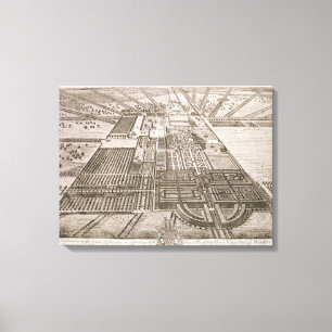 Lienzo Casa Badminton en el condado de Gloucester, engra