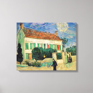 Lienzo Casa Blanca en la noche, 1890 de Vincent van Gogh