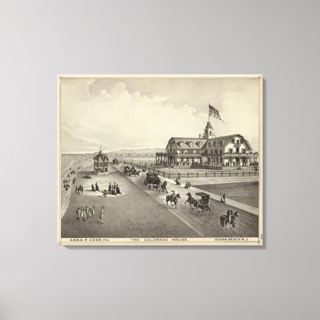 Lienzo Casa Colorado, Ocean Beach, NJ (Anverso)
