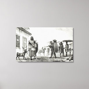 Lienzo Casa de alquiler, caballo y cabra en venta