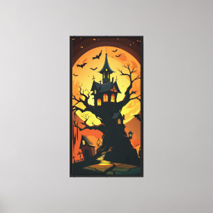 Lienzo Casa De Árbol Amarrada Bajo Luna Llena