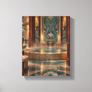 Lienzo Casa de Baños de Palo de Rosa con Mosaico de Jade