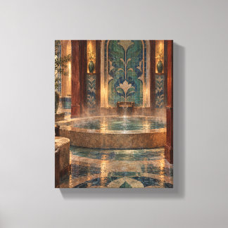 Lienzo Casa de Baños de Palo de Rosa con Mosaico de Jade