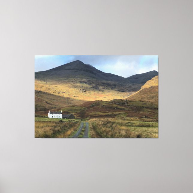 Lienzo Casa de campo aislada en la Isla de Mull, Escocia  (Anverso)