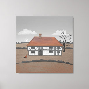 Lienzo Casa de campo de faisanes