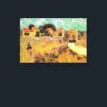 Lienzo Casa de campo en Provenza por Vincent van Gogh<br><div class="desc">Casa de campo en la Provenza de Vincent van Gogh es una pintura arquitectónica antigua de arte fino que presenta un paisaje con un agricultor en los prados y una puerta que conduce a una granja en el sur de Francia. Sobre el artista: Vincent Willem van Gogh fue un pintor...</div>