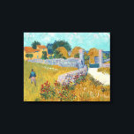 Lienzo Casa de campo en Provenza | Vincent van Gogh<br><div class="desc">Casa de campo en Provenza (1888) del artista holandés post-impresionista Vincent Van Gogh. El arte original es una pintura al paisaje de lienzos en vivos tonos amarillos dorados y azul acuático. Utilice las herramientas de diseño para agregar texto personalizado o personalizar la imagen.</div>