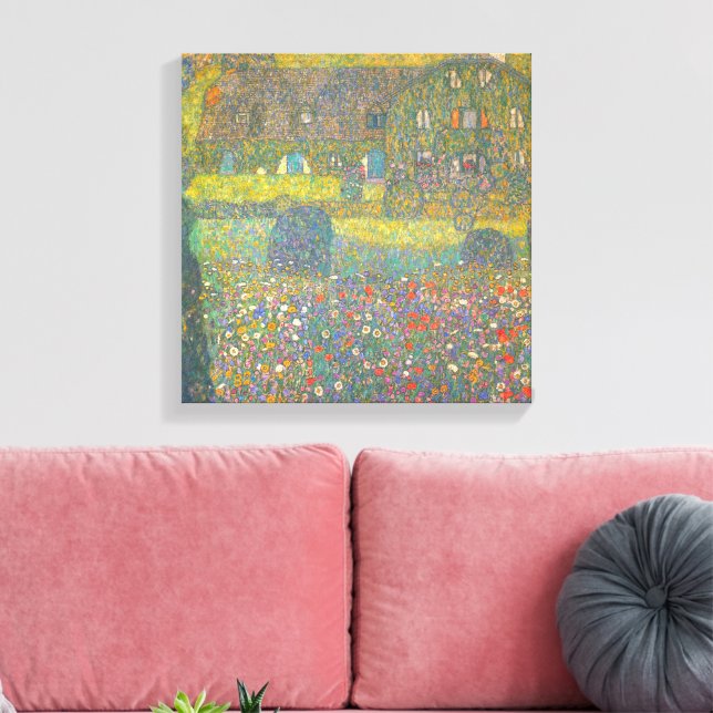 Lienzo Casa de campo junto al Attersee de Gustav Klimt (Insitu (Sala de estar))