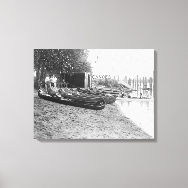 Lienzo Casa de canoa Yocum, Parque de playa Arlington (Anverso)