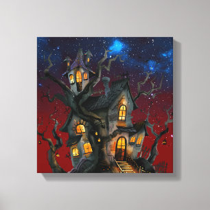 Lienzo casa de halloween