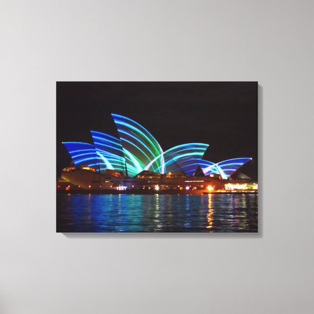 Lienzo casa de ópera sydney a rayas (Anverso)