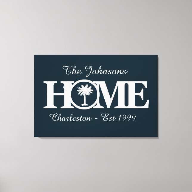 Lienzo CASA DE personalizable Carolina del Sur (Anverso)