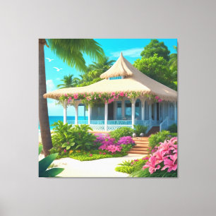 Lienzo Casa de playa con vistas al océano