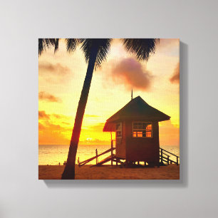Lienzo Casa de playa Golden Caribbean Sunset Beach