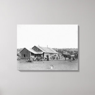 Lienzo Casa de rancho occidental en la fotografía de