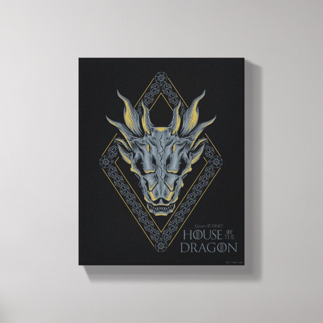 Lienzo CASA DEL DRAGÓN | Balerion Skull Diamond Escudo (Anverso)