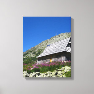 Lienzo Casa en el Valle de los Cinco Estanques, Tatras Ca