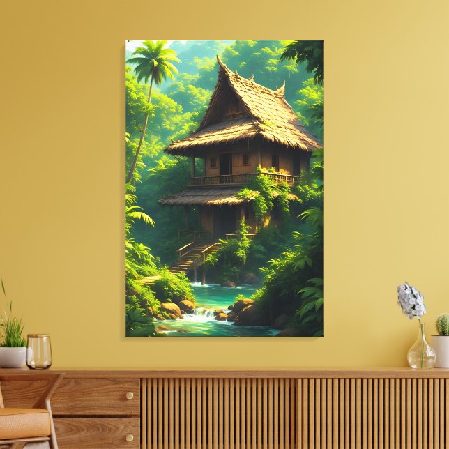 Lienzo Casa junto al río - Una casa junto al río (Insitu (Sala de estar))