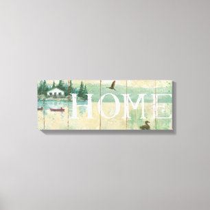 Lienzo Casa por el lago