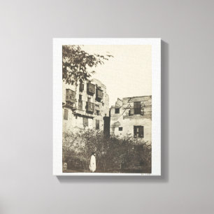 Lienzo Casa y jardín en el barrio francés, Egipto, 185