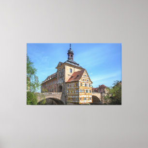 Lienzo Casa y puente de entramado de madera en Bamberg, A