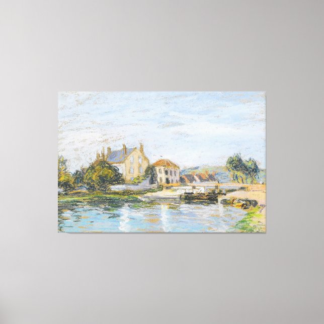 Lienzo Casas Al Borde De La Cerradura De La Garonne Sisle (Anverso)