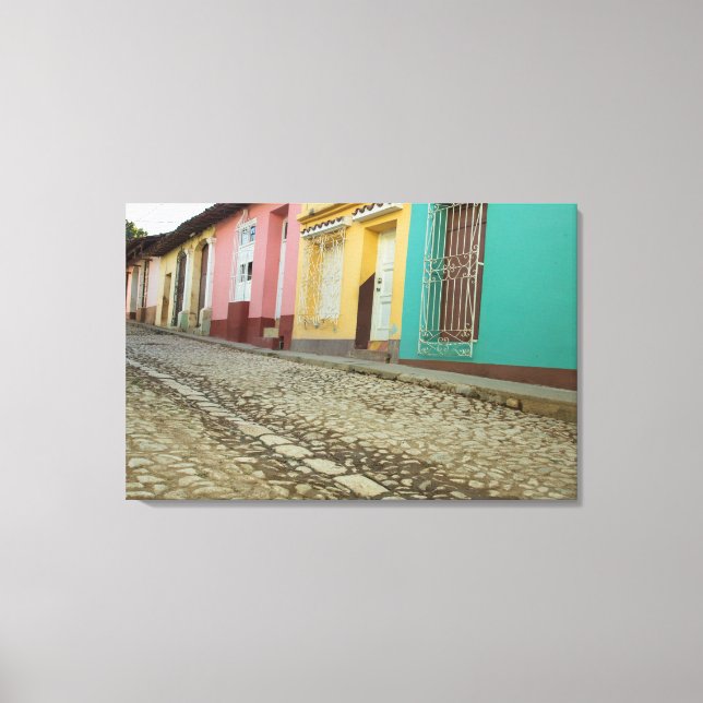 Lienzo Casas alinean la calle, Cuba (Anverso)